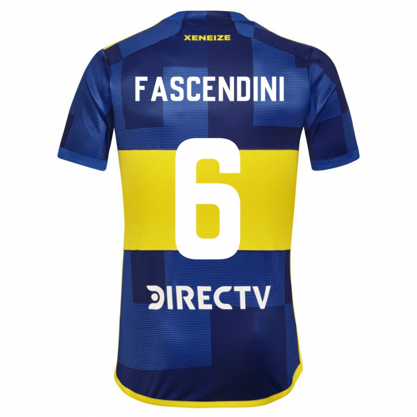 Hombre Camiseta Valentin Fascendini #6 Azul Amarillo 1ª Equipación 2024/25 La Camisa Perú