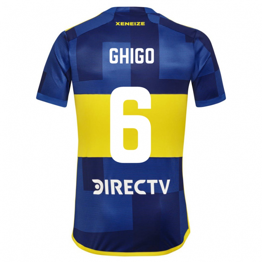 Hombre Camiseta Cecilia Ghigo #6 Azul Amarillo 1ª Equipación 2024/25 La Camisa Perú