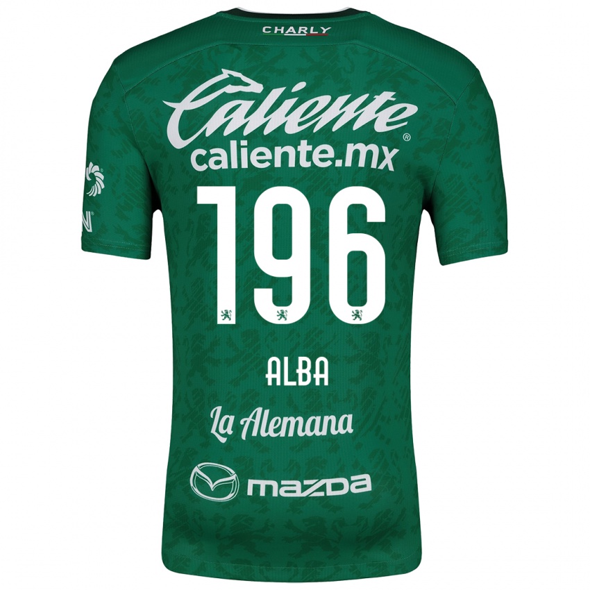 Hombre Camiseta Óscar Alba #196 Verde Blanco 1ª Equipación 2024/25 La Camisa Perú