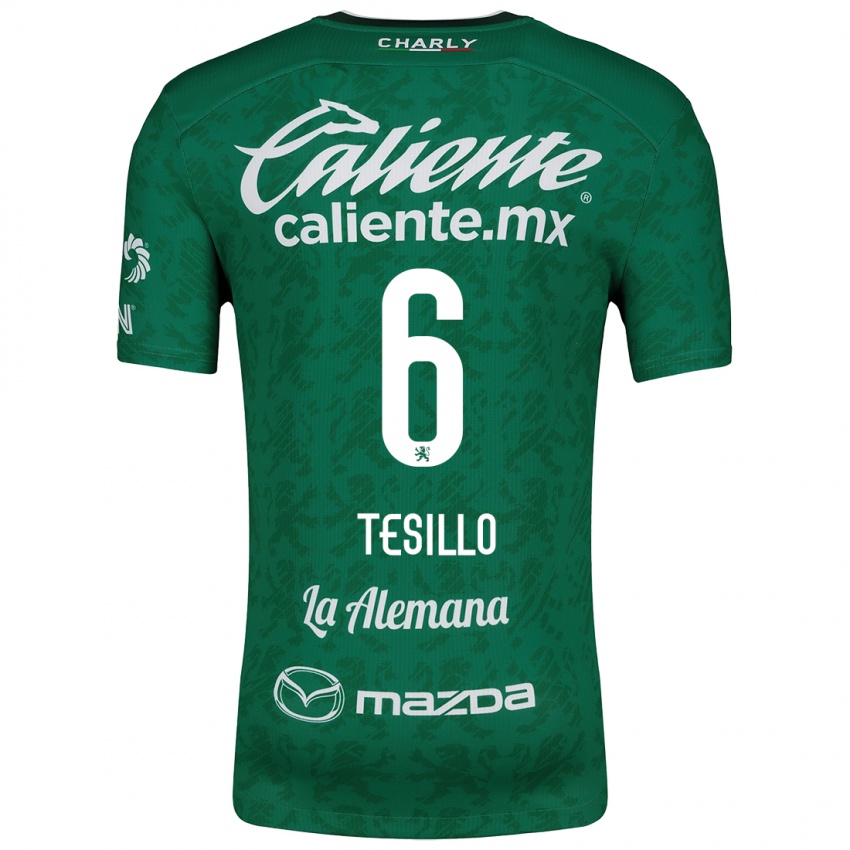 Hombre Camiseta William Tesillo #6 Verde Blanco 1ª Equipación 2024/25 La Camisa Perú