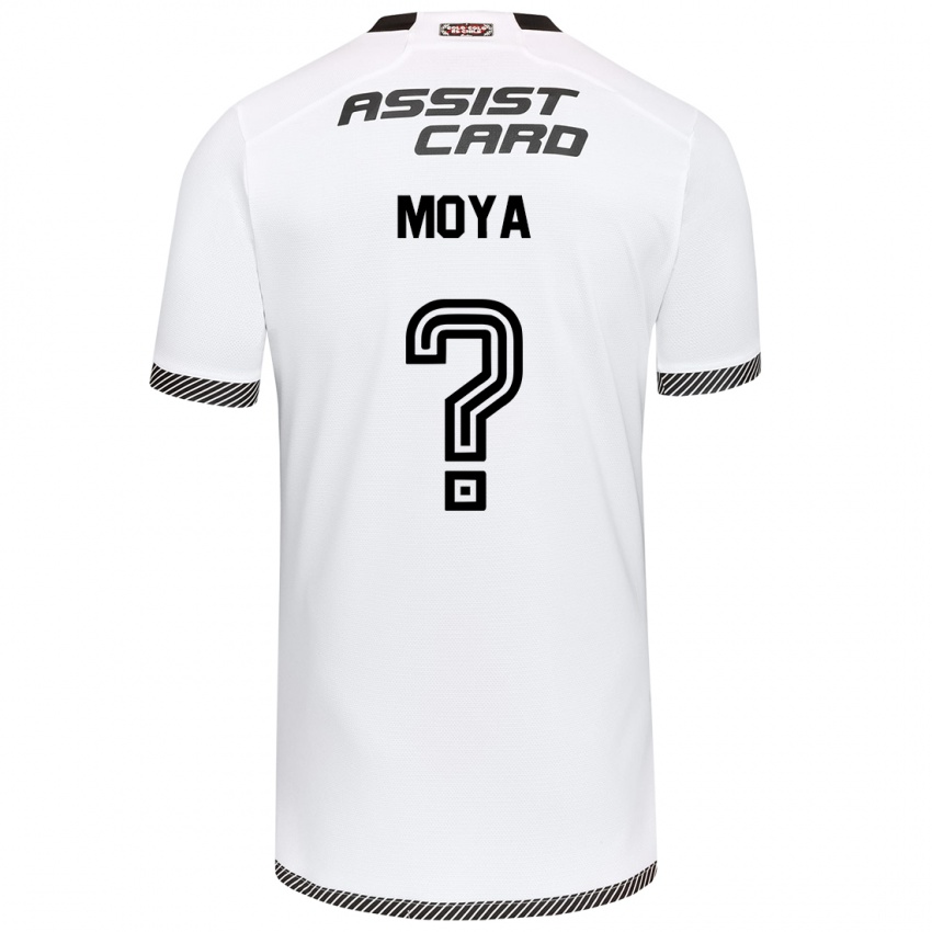 Hombre Camiseta Matías Moya #0 Blanco Negro 1ª Equipación 2024/25 La Camisa Perú