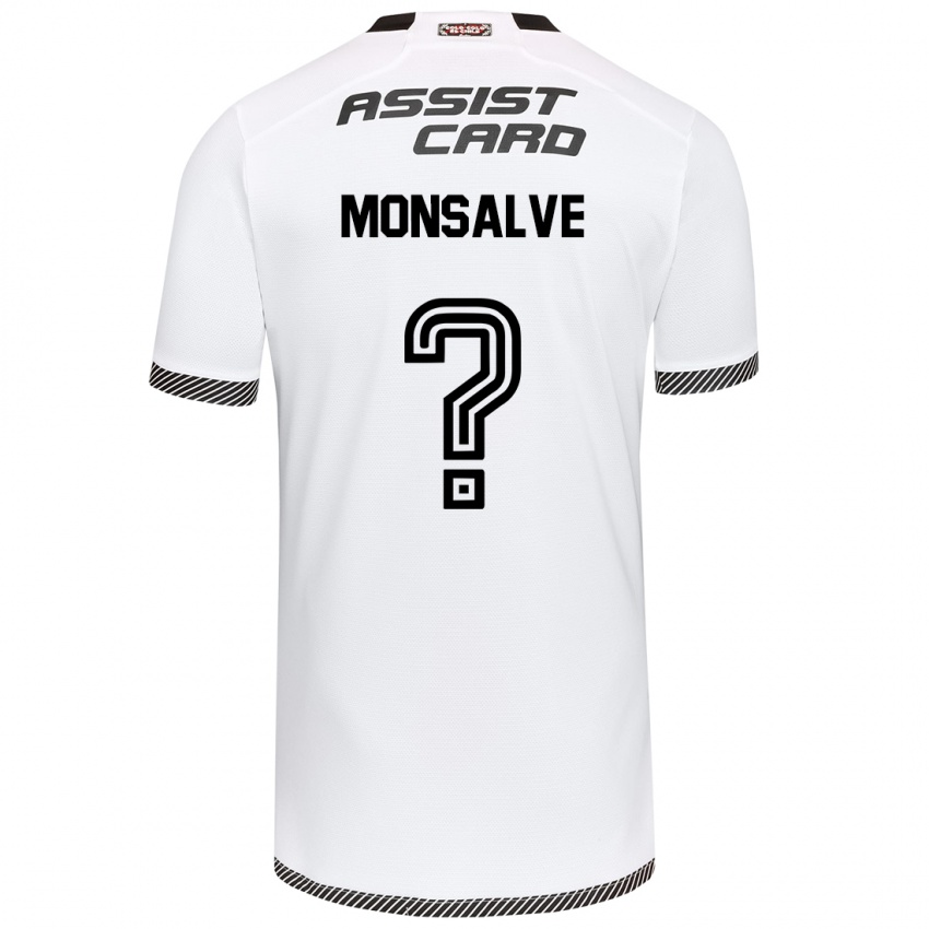 Hombre Camiseta Gaspar Monsalve #0 Blanco Negro 1ª Equipación 2024/25 La Camisa Perú