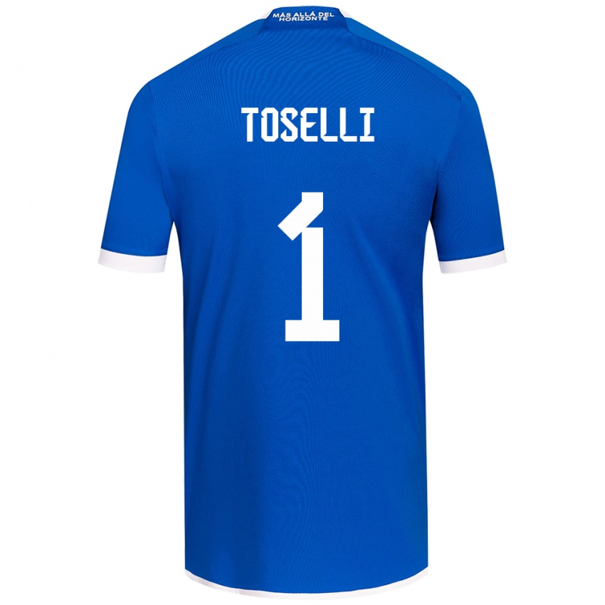 Hombre Camiseta Cristopher Toselli #1 Azul Blanco 1ª Equipación 2024/25 La Camisa Perú