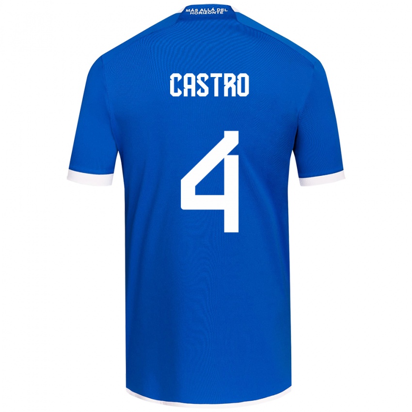 Hombre Camiseta José Ignacio Castro #4 Azul Blanco 1ª Equipación 2024/25 La Camisa Perú