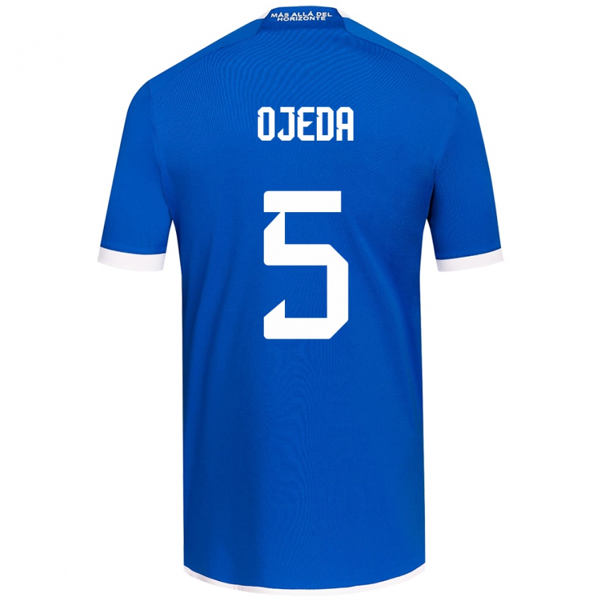 Hombre Camiseta Emmanuel Ojeda #5 Azul Blanco 1ª Equipación 2024/25 La Camisa Perú