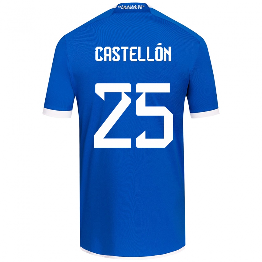 Hombre Camiseta Gabriel Castellón #25 Azul Blanco 1ª Equipación 2024/25 La Camisa Perú