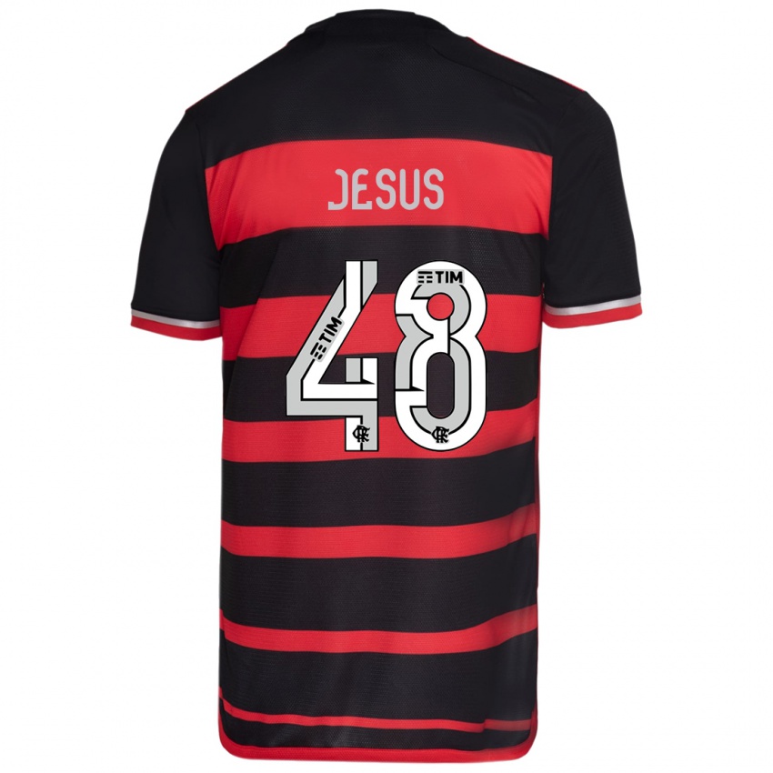 Hombre Camiseta Igor Jesus #48 Negro Rojo 1ª Equipación 2024/25 La Camisa Perú