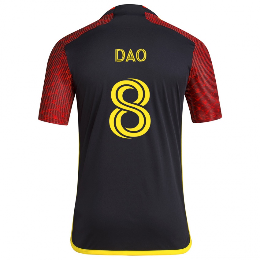 Hombre Camiseta Kaylee Dao #8 Negro Rojo 2ª Equipación 2024/25 La Camisa Perú