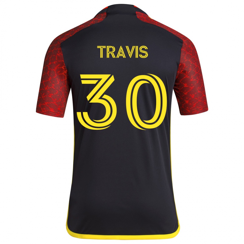 Hombre Camiseta Riley Travis #30 Negro Rojo 2ª Equipación 2024/25 La Camisa Perú