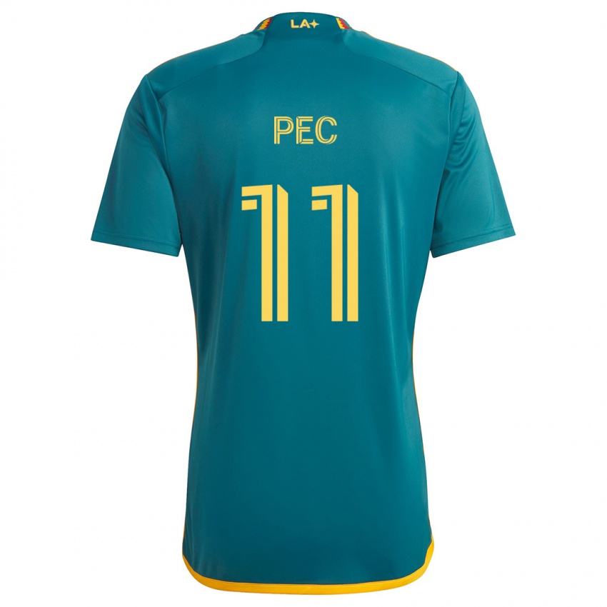 Hombre Camiseta Gabriel Pec #11 Verde Amarillo 2ª Equipación 2024/25 La Camisa Perú