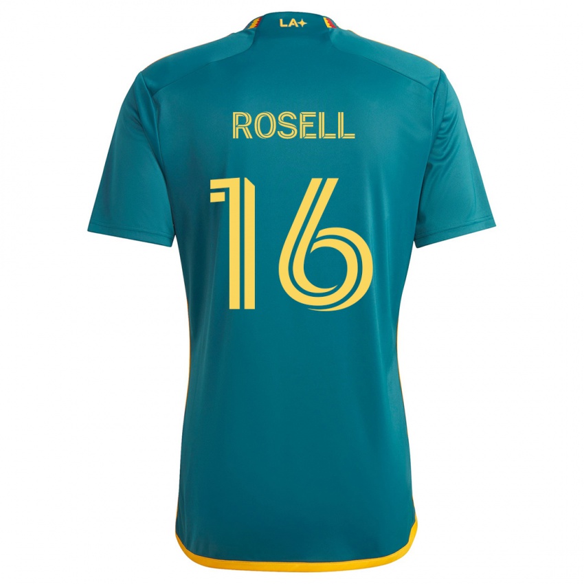 Hombre Camiseta Uri Rosell #16 Verde Amarillo 2ª Equipación 2024/25 La Camisa Perú