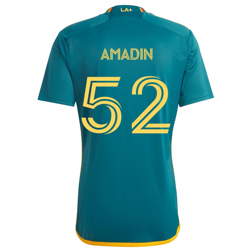 Hombre Camiseta Elijah Amadin #52 Verde Amarillo 2ª Equipación 2024/25 La Camisa Perú