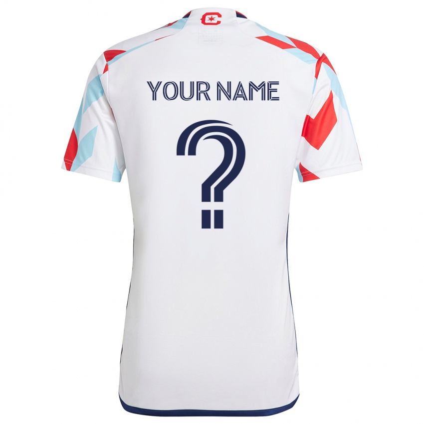 Hombre Camiseta Ihren Namen #0 Blanco Rojo Azul 2ª Equipación 2024/25 La Camisa Perú