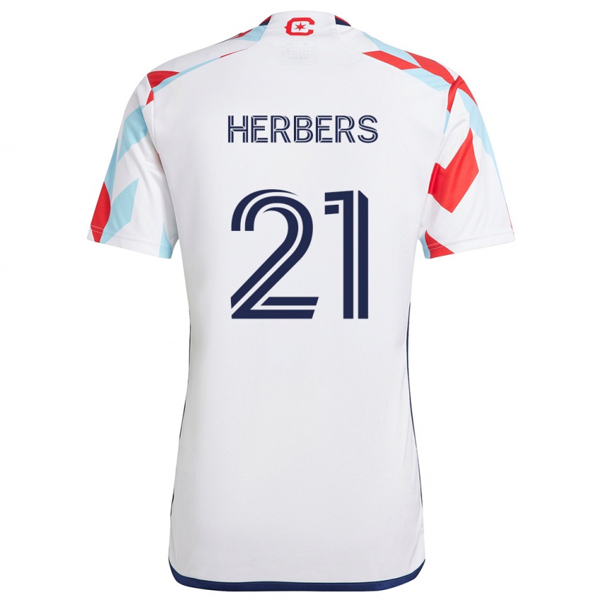 Hombre Camiseta Fabian Herbers #21 Blanco Rojo Azul 2ª Equipación 2024/25 La Camisa Perú