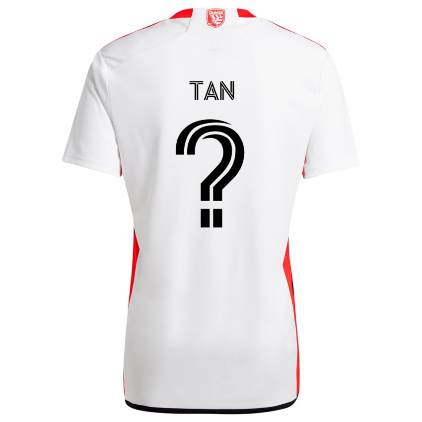 Hombre Camiseta Oliver Tan #0 Blanco Rojo 2ª Equipación 2024/25 La Camisa Perú