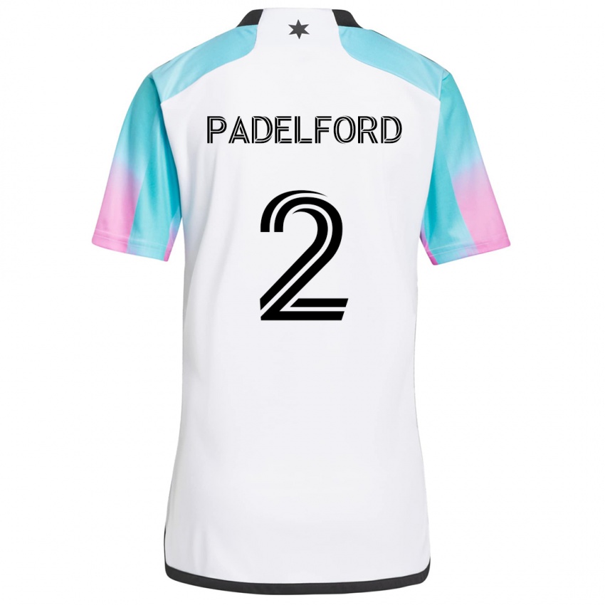 Hombre Camiseta Devin Padelford #2 Blanco Azul Negro 2ª Equipación 2024/25 La Camisa Perú