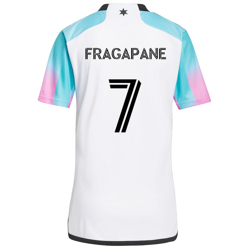 Hombre Camiseta Franco Fragapane #7 Blanco Azul Negro 2ª Equipación 2024/25 La Camisa Perú