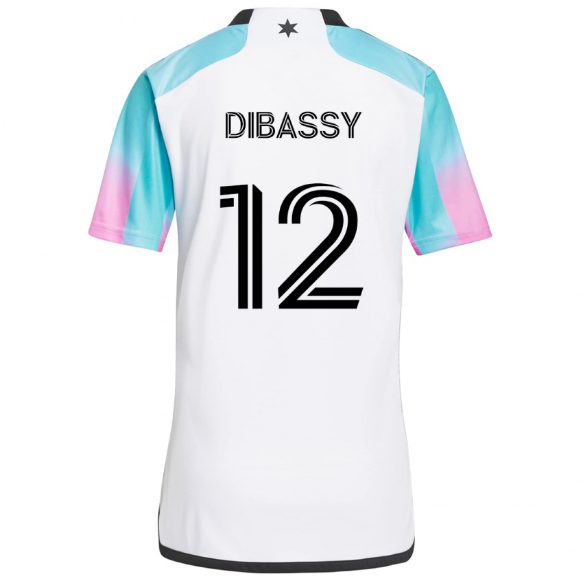 Hombre Camiseta Bakaye Dibassy #12 Blanco Azul Negro 2ª Equipación 2024/25 La Camisa Perú