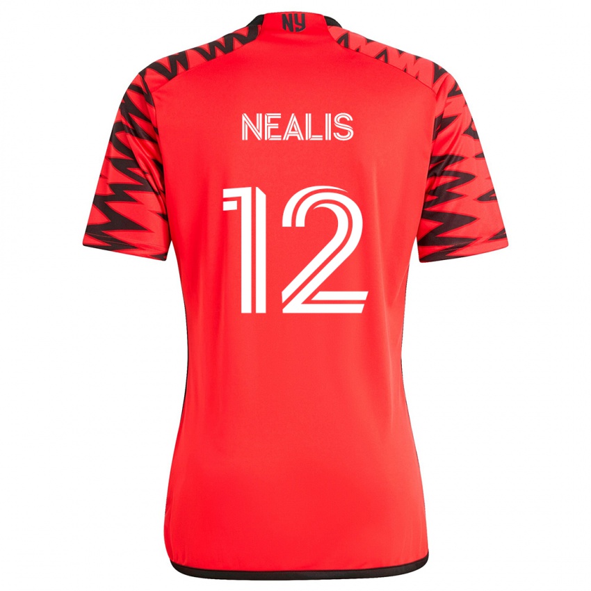 Hombre Camiseta Dylan Nealis #12 Rojo Negro Blanco 2ª Equipación 2024/25 La Camisa Perú