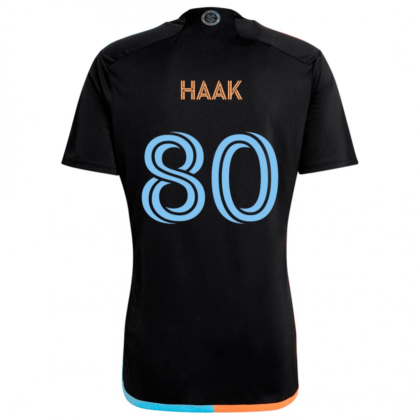 Hombre Camiseta Justin Haak #80 Negro Naranja Azul 2ª Equipación 2024/25 La Camisa Perú