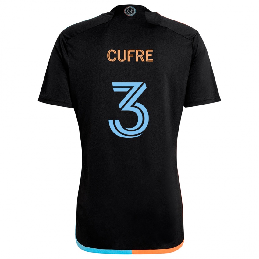 Hombre Camiseta Braian Cufré #3 Negro Naranja Azul 2ª Equipación 2024/25 La Camisa Perú