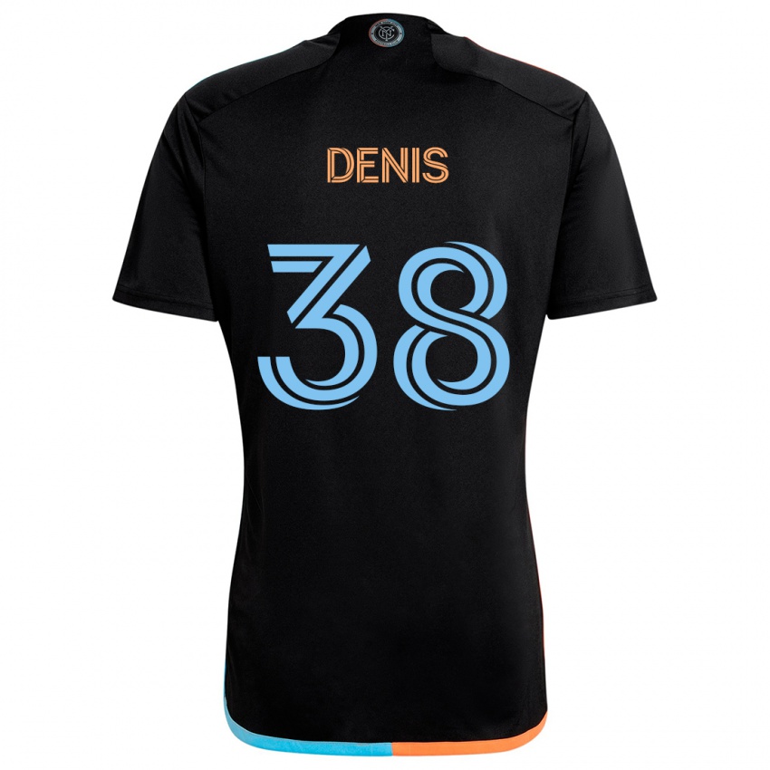 Hombre Camiseta John Denis #38 Negro Naranja Azul 2ª Equipación 2024/25 La Camisa Perú