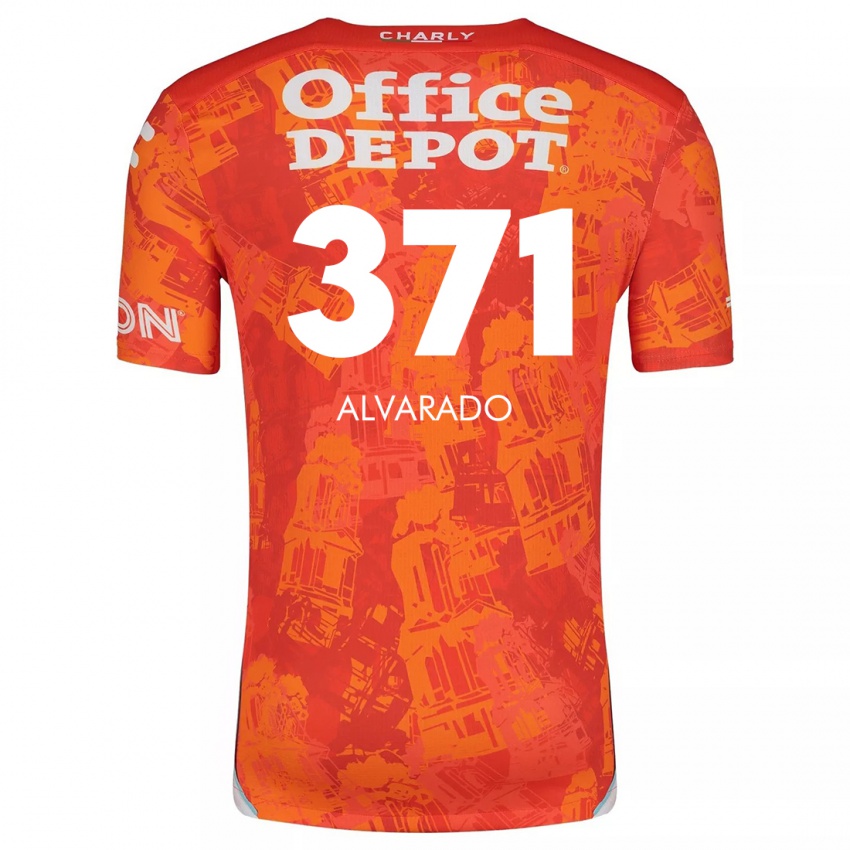 Hombre Camiseta Brandon Alvarado #371 Naranja Blanco 2ª Equipación 2024/25 La Camisa Perú