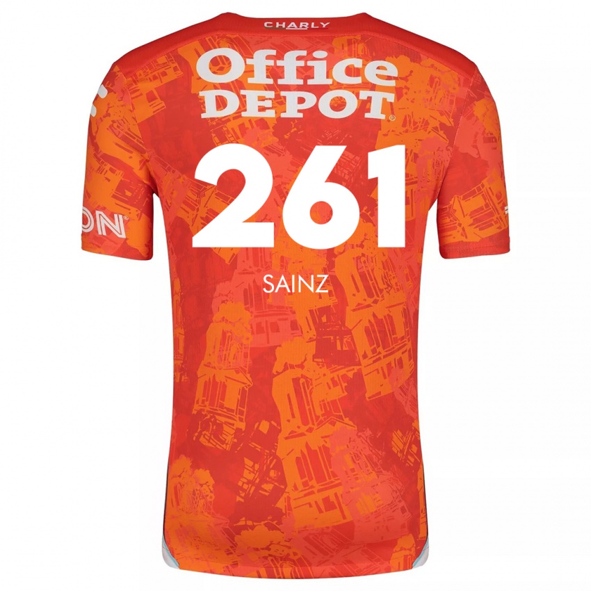 Hombre Camiseta Diego Sáinz #261 Naranja Blanco 2ª Equipación 2024/25 La Camisa Perú