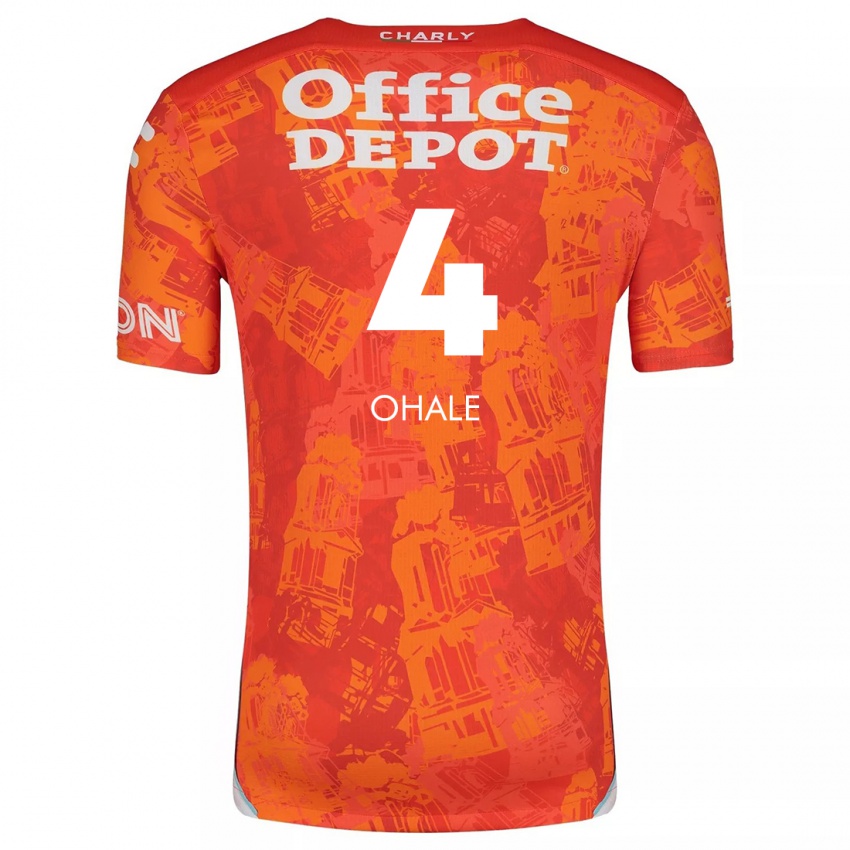 Hombre Camiseta Osinachi Ohale #4 Naranja Blanco 2ª Equipación 2024/25 La Camisa Perú