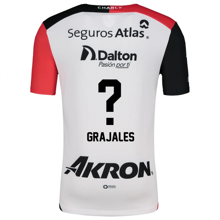 Hombre Camiseta David Grajales #0 Blanco Rojo Negro 2ª Equipación 2024/25 La Camisa Perú