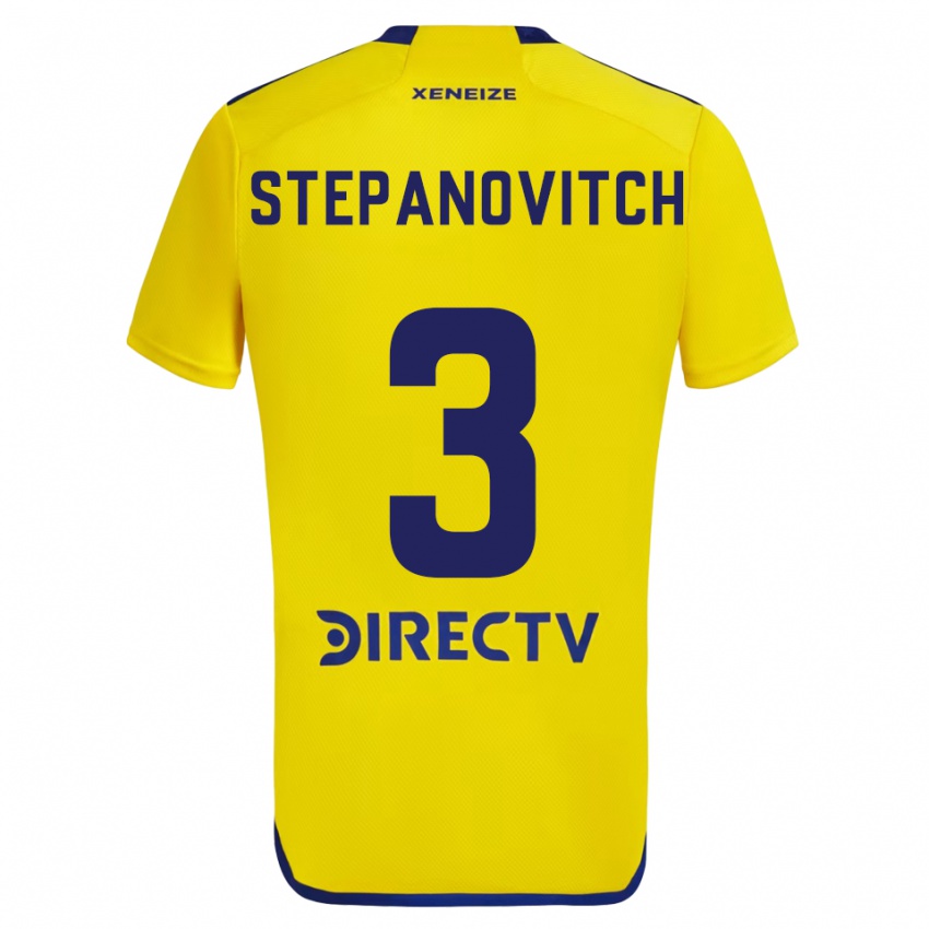 Hombre Camiseta Nicolás Stepanovitch #3 Amarillo Azul 2ª Equipación 2024/25 La Camisa Perú