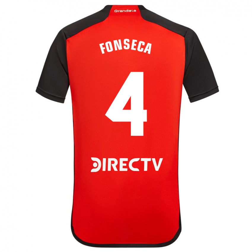 Hombre Camiseta Nicolás Fonseca #4 Rojo Negro Blanco 2ª Equipación 2024/25 La Camisa Perú