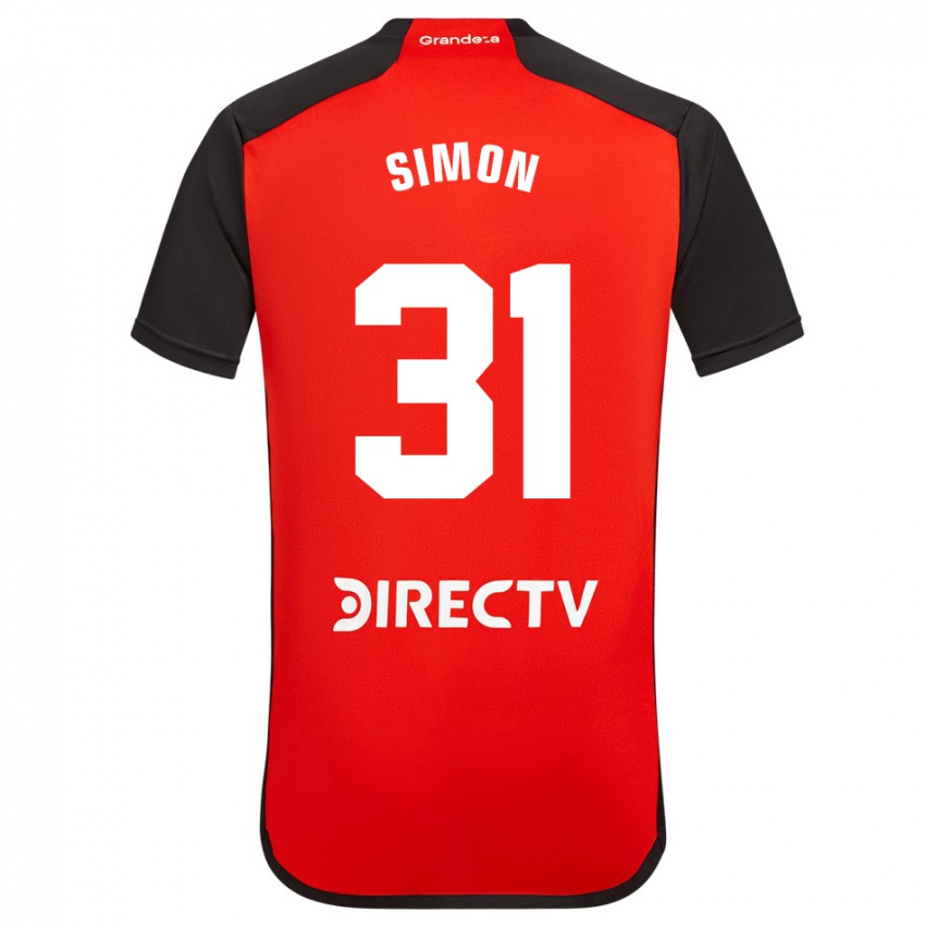 Hombre Camiseta Santiago Simon #31 Rojo Negro Blanco 2ª Equipación 2024/25 La Camisa Perú