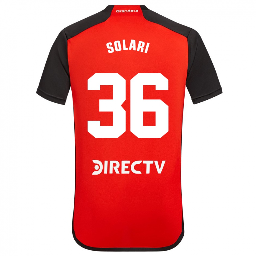 Hombre Camiseta Pablo Solari #36 Rojo Negro Blanco 2ª Equipación 2024/25 La Camisa Perú