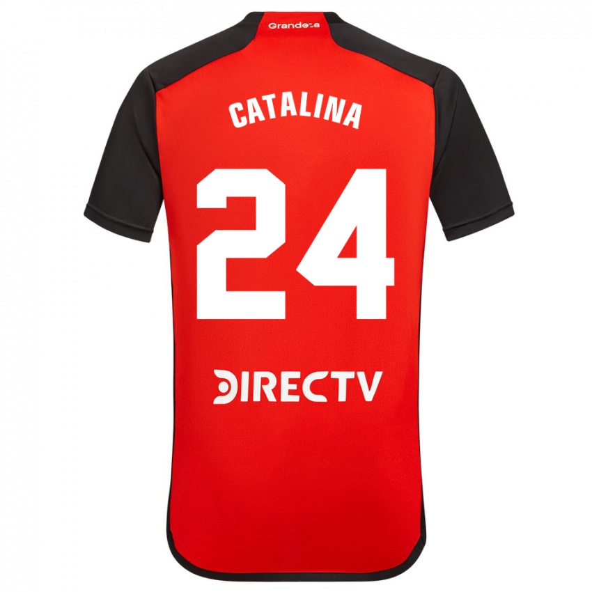 Hombre Camiseta Catalina Julia Primo #24 Rojo Negro Blanco 2ª Equipación 2024/25 La Camisa Perú