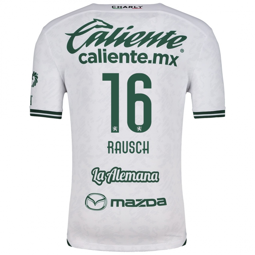 Hombre Camiseta Mayalu Rausch #16 Blanco Verde 2ª Equipación 2024/25 La Camisa Perú