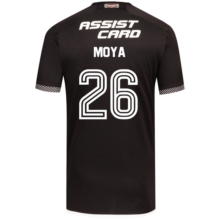 Hombre Camiseta Matías Moya #26 Blanco Negro 2ª Equipación 2024/25 La Camisa Perú