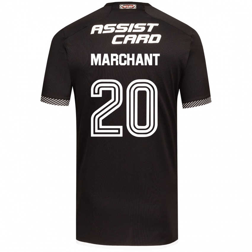 Hombre Camiseta Francisco Marchant #20 Blanco Negro 2ª Equipación 2024/25 La Camisa Perú