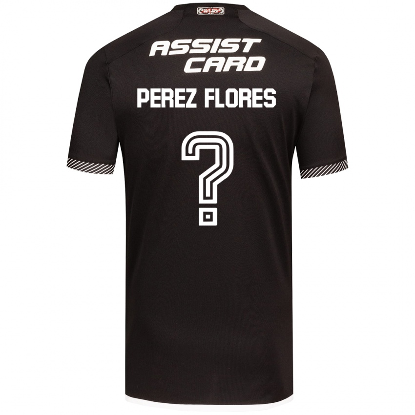 Hombre Camiseta Benjamín Pérez Flores #0 Blanco Negro 2ª Equipación 2024/25 La Camisa Perú