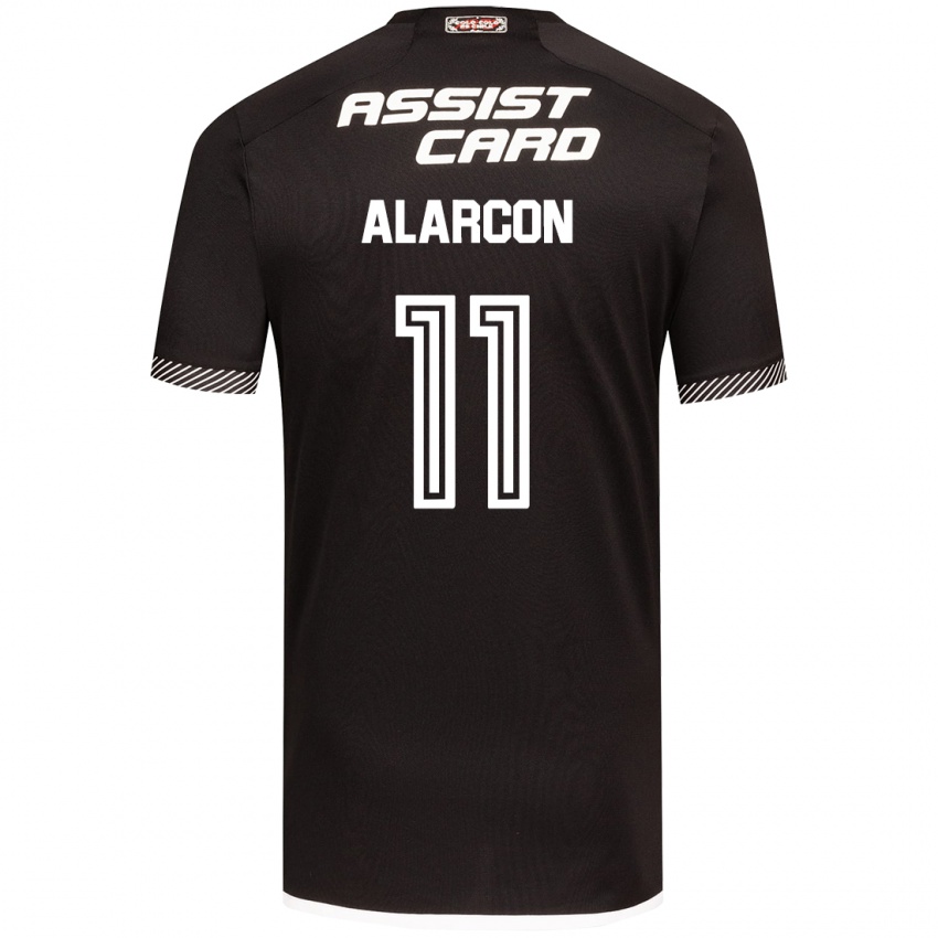 Hombre Camiseta Antonia Alarcón #11 Blanco Negro 2ª Equipación 2024/25 La Camisa Perú