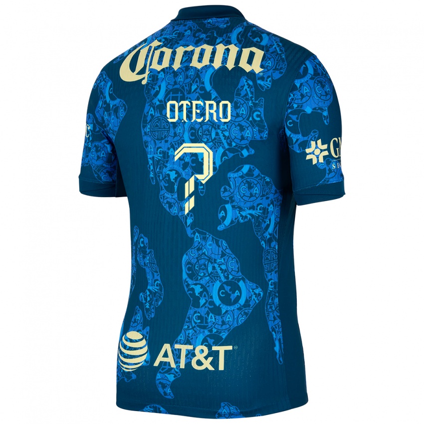 Hombre Camiseta Juan Otero #0 Azul Amarillo 2ª Equipación 2024/25 La Camisa Perú