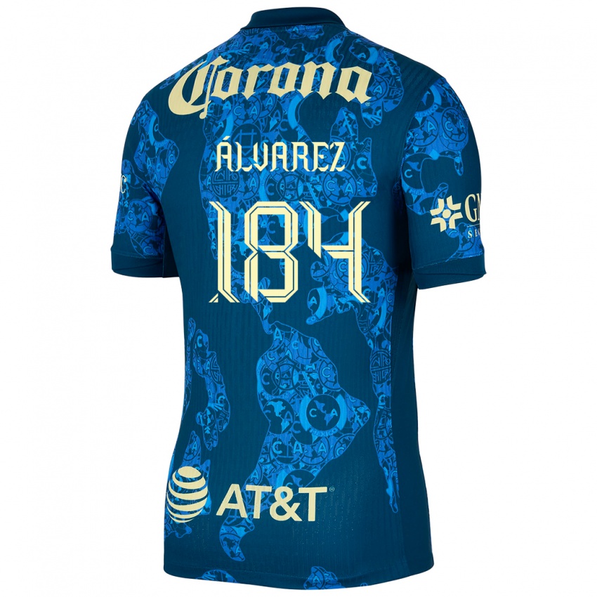 Hombre Camiseta Antonio Álvarez #184 Azul Amarillo 2ª Equipación 2024/25 La Camisa Perú