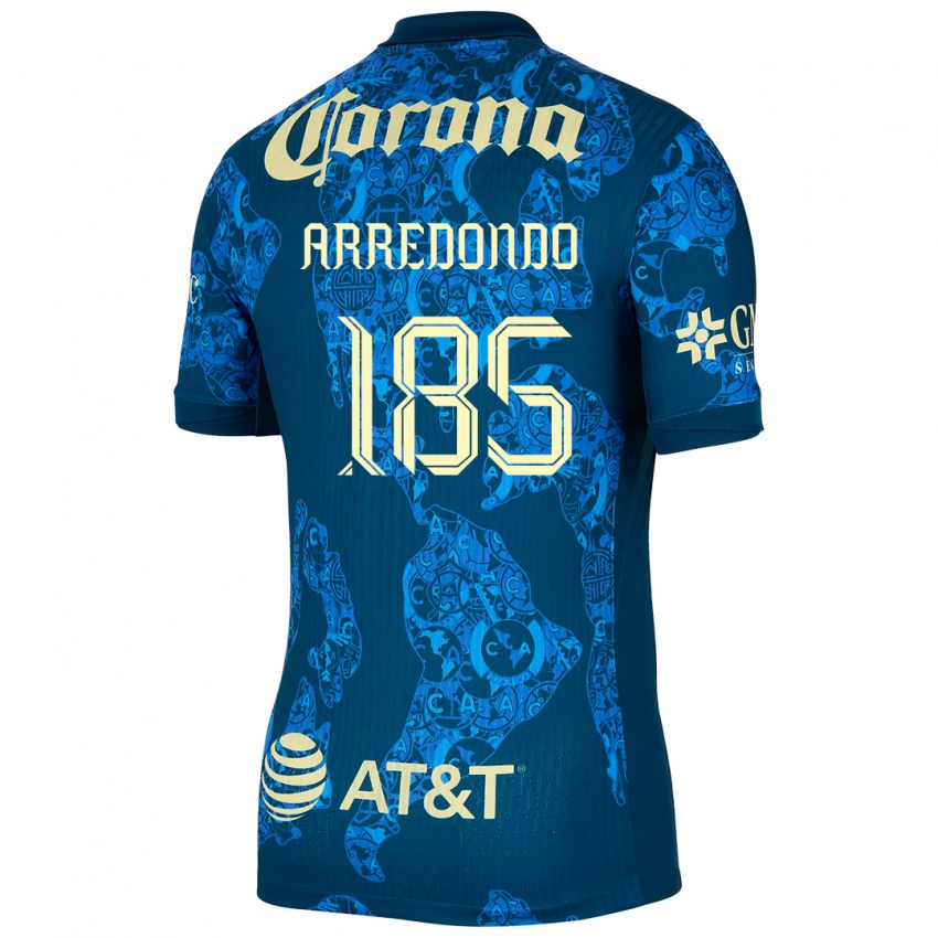 Hombre Camiseta Aarón Arredondo #185 Azul Amarillo 2ª Equipación 2024/25 La Camisa Perú