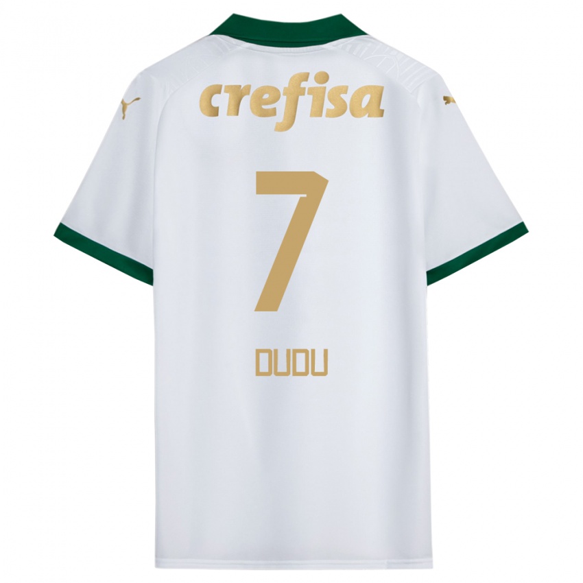 Hombre Camiseta Dudu #7 Blanco Verde 2ª Equipación 2024/25 La Camisa Perú