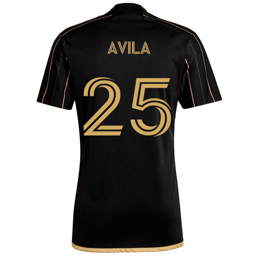 Mujer Camiseta Armando Avila #25 Oro Negro 1ª Equipación 2024/25 La Camisa Perú