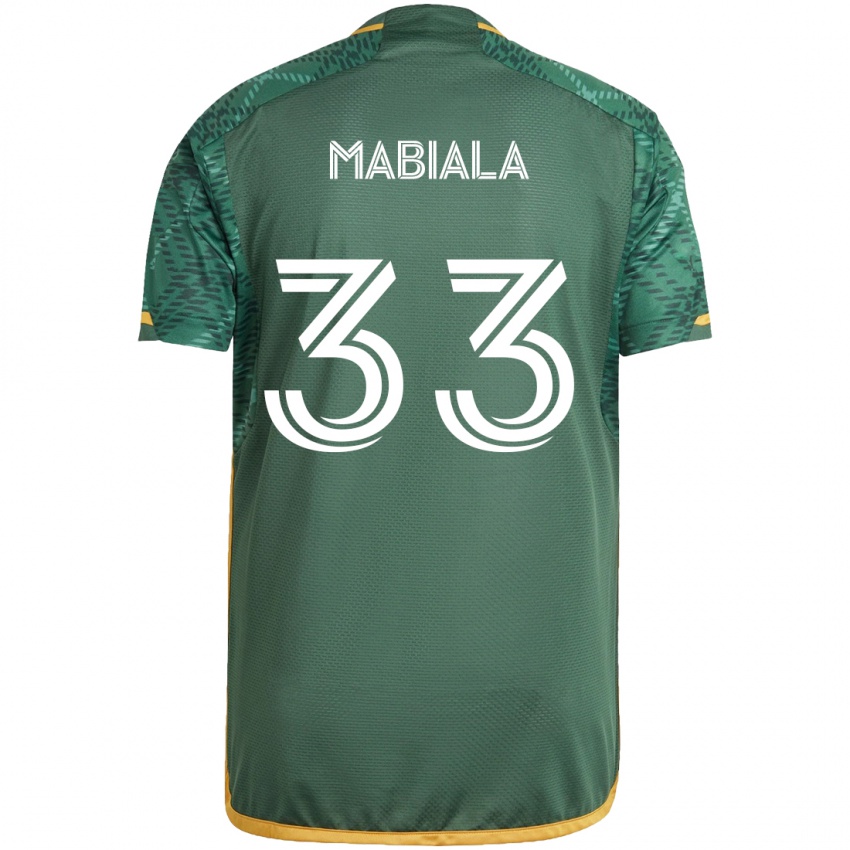 Mujer Camiseta Larrys Mabiala #33 Verde Naranja 1ª Equipación 2024/25 La Camisa Perú