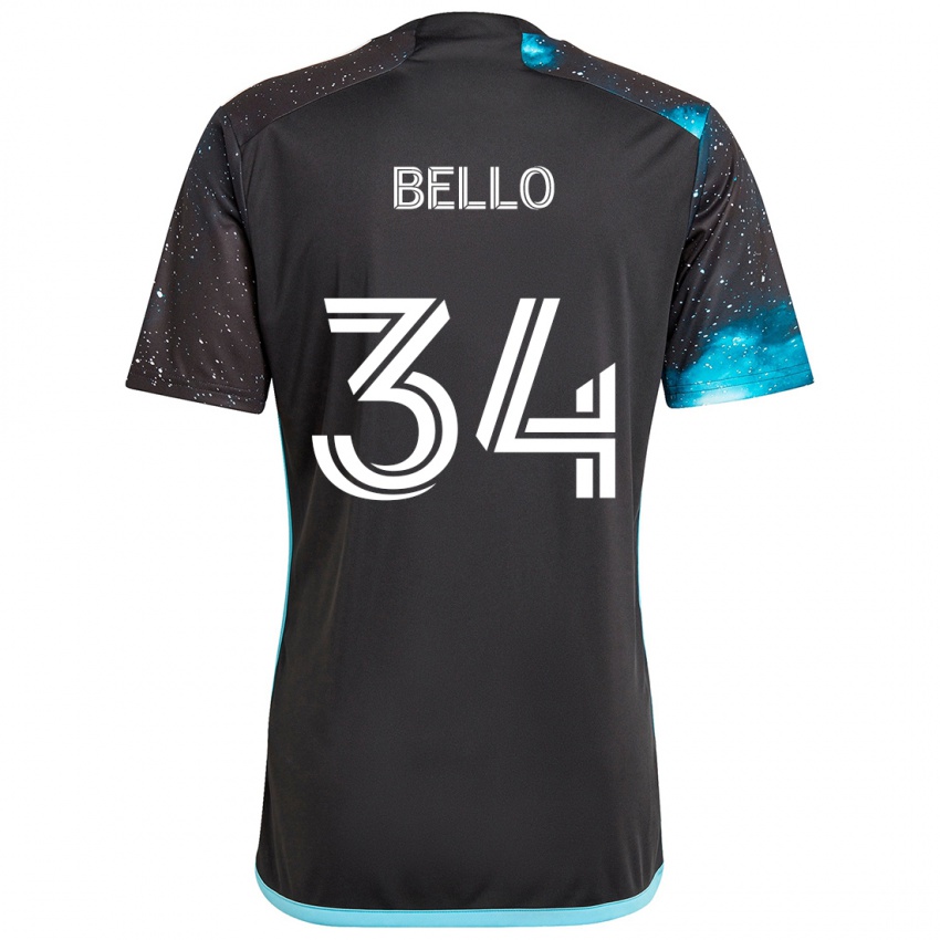 Mujer Camiseta Zaydan Bello #34 Azul Negro 1ª Equipación 2024/25 La Camisa Perú