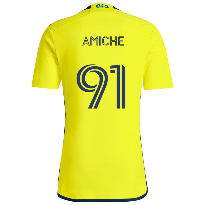 Mujer Camiseta Kemy Amiche #91 Amarillo Azul 1ª Equipación 2024/25 La Camisa Perú