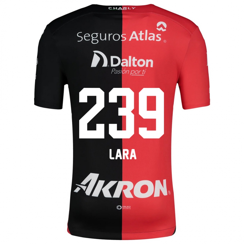 Mujer Camiseta Guadalupe Lara #239 Negro Rojo 1ª Equipación 2024/25 La Camisa Perú