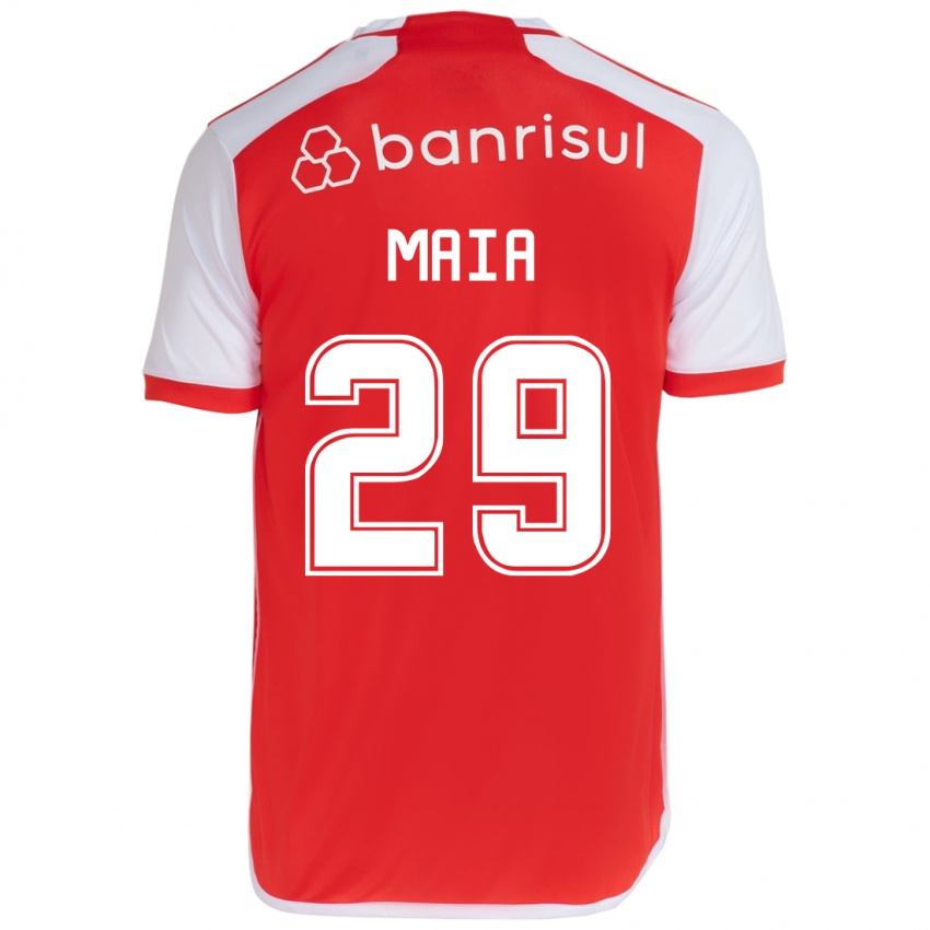 Mujer Camiseta Thiago Maia #29 Rojo Blanco 1ª Equipación 2024/25 La Camisa Perú